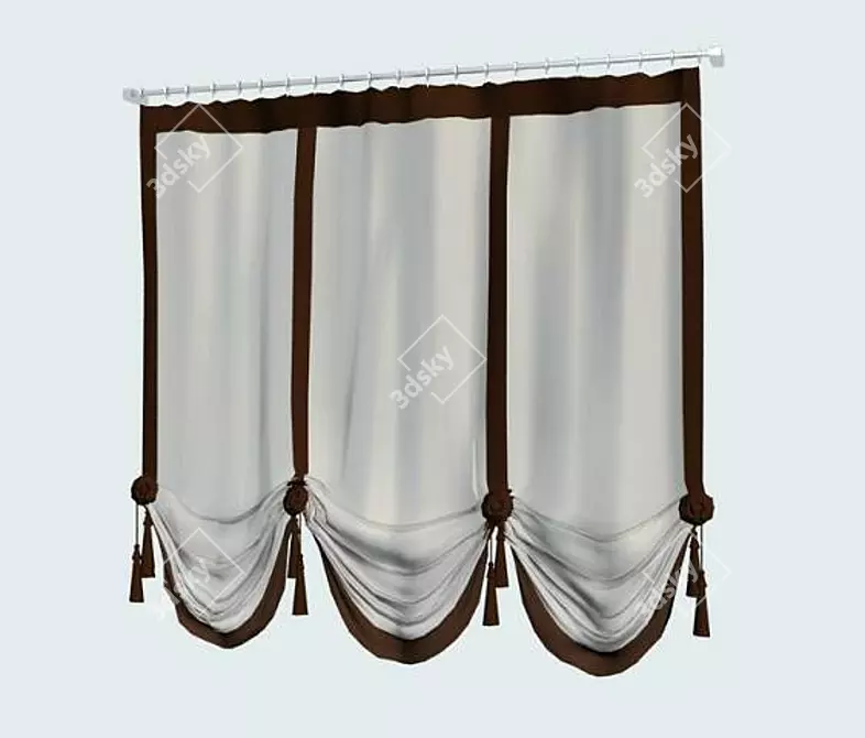 Stylish Window Blind 3D model image 1