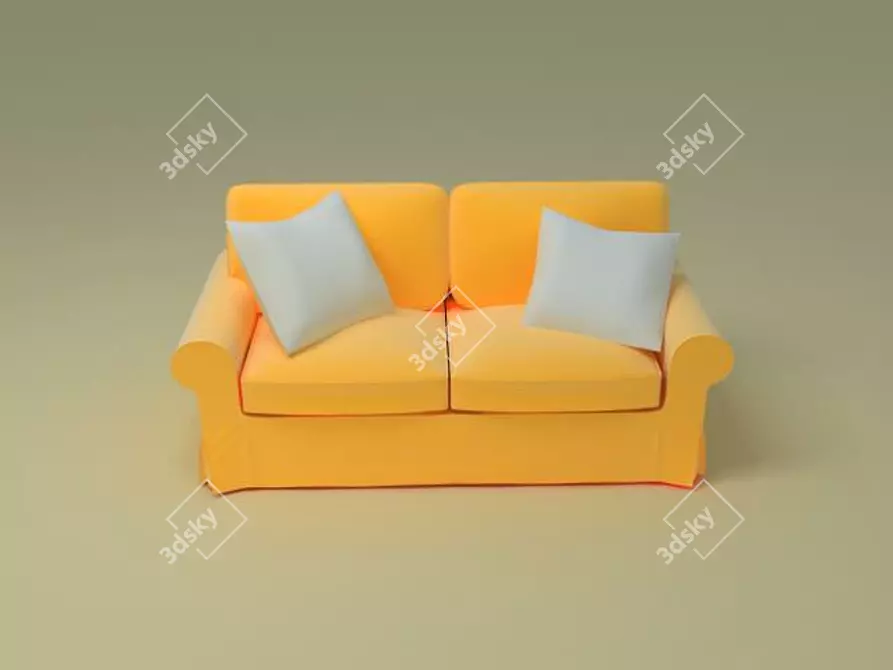 Modern Velvet Sofa 3D model image 1