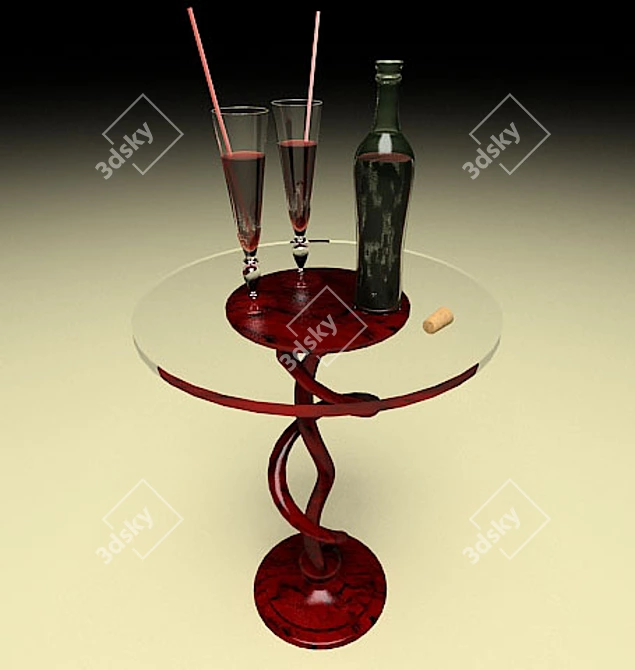 Wine Table Set 3D model image 1