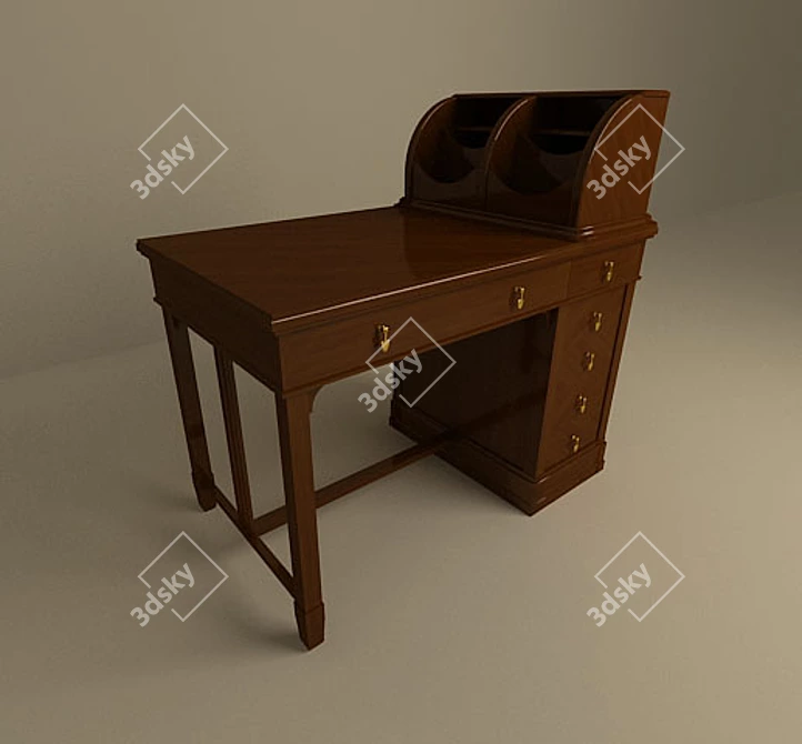 Classic Writing Desk 3D model image 1
