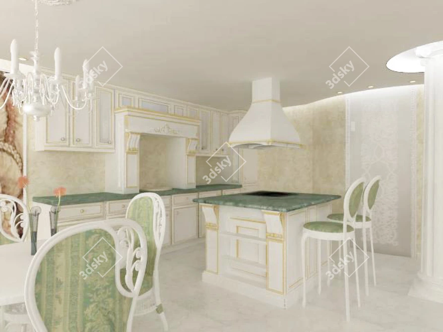 Timeless Elegance: Classic Cuisine 3D model image 1