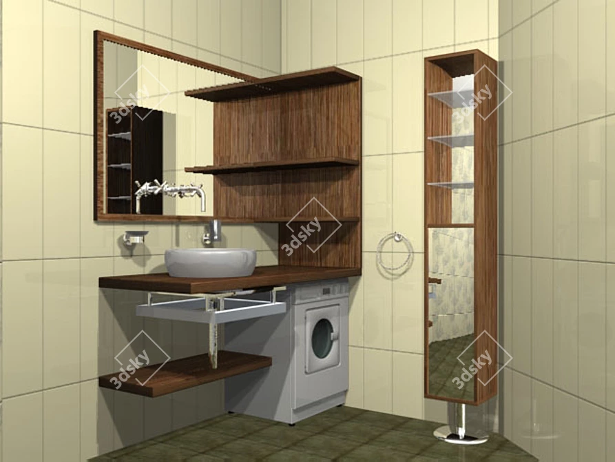 Stylish Bathroom Furniture 3D model image 1