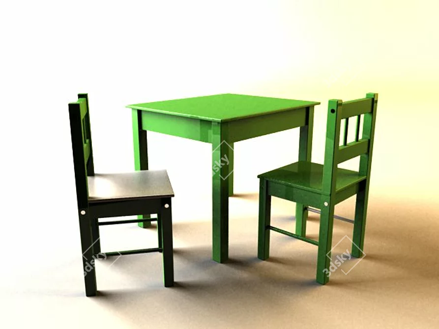 Kids' Table Set - Fun & Functional 3D model image 1