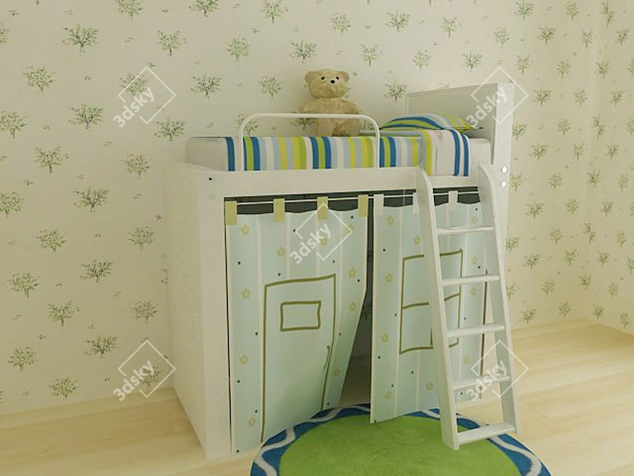 "Dreamland Hideaway" - Crib with "House" Feature 3D model image 1