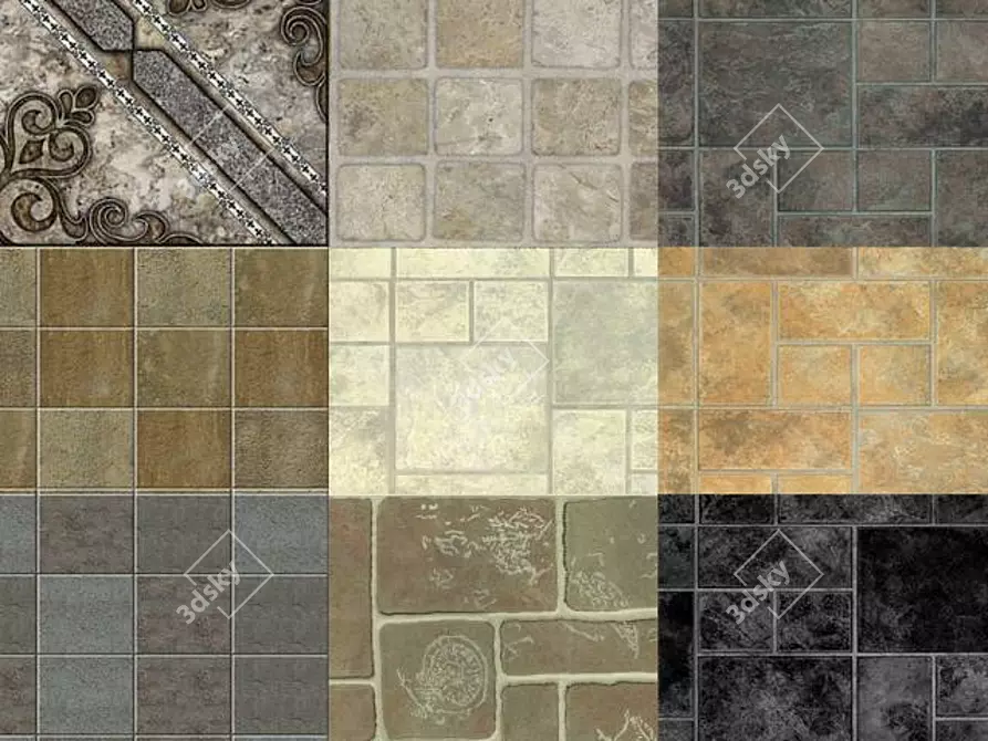 Archived Collection: 10 Texture Tiles 3D model image 1