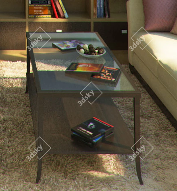 Modern Classic Coffee Table with Textured Design 3D model image 1