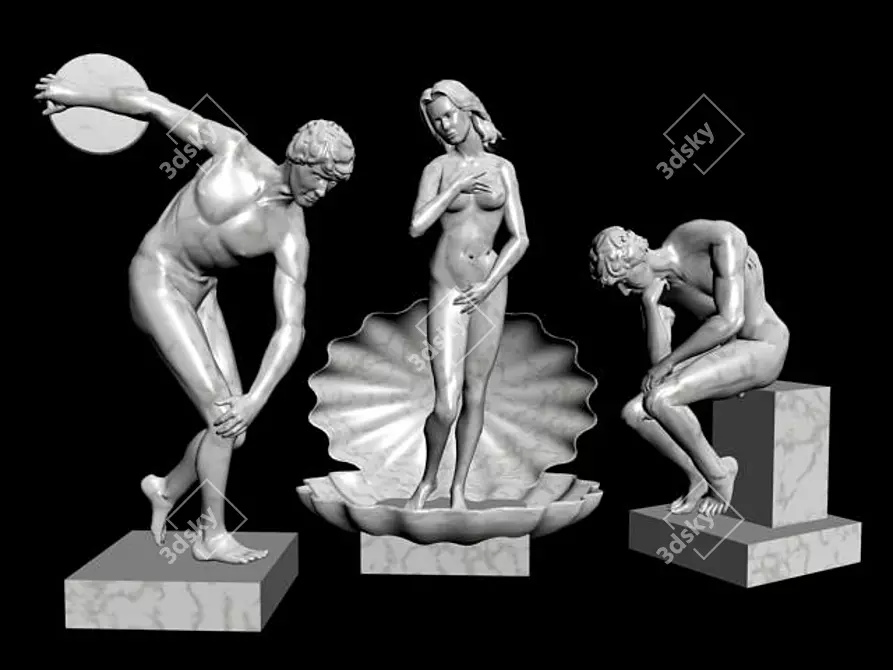 Elegant Art Sculpture 3D model image 1