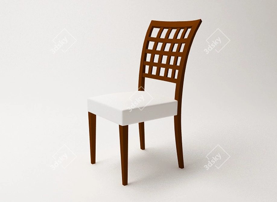  Rustic Wooden Chair 3D model image 1