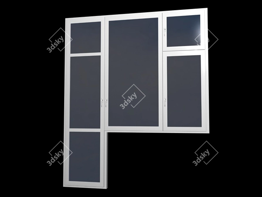 Modern 3D Balkonnoe Window 3D model image 1