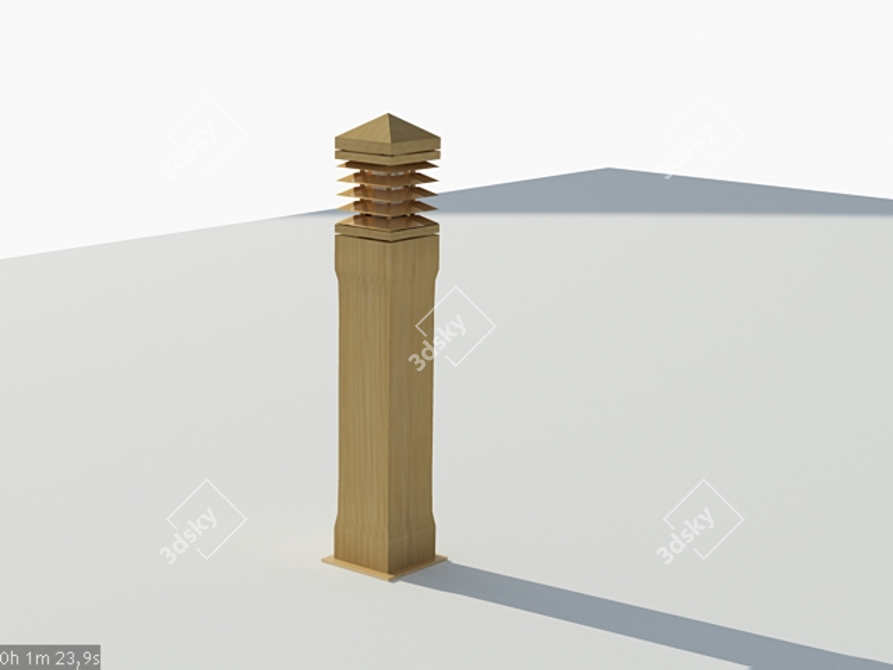 Lighthouse Wooden Outdoor Lamp 3D model image 1
