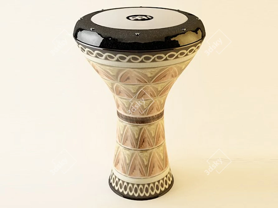 Handcrafted Ethno Drum 3D model image 1