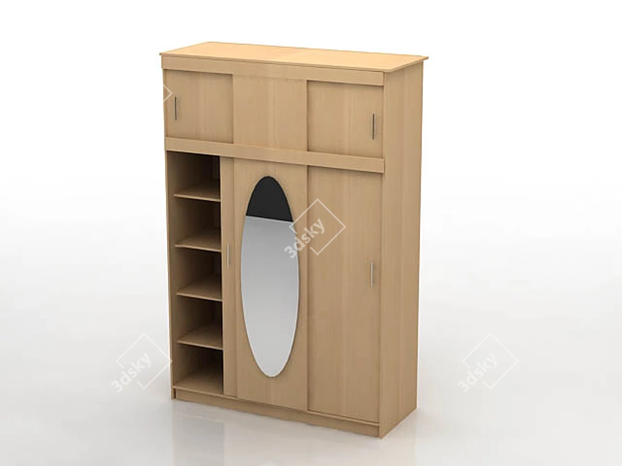 Title: Sliding Door Wardrobe 3D model image 1