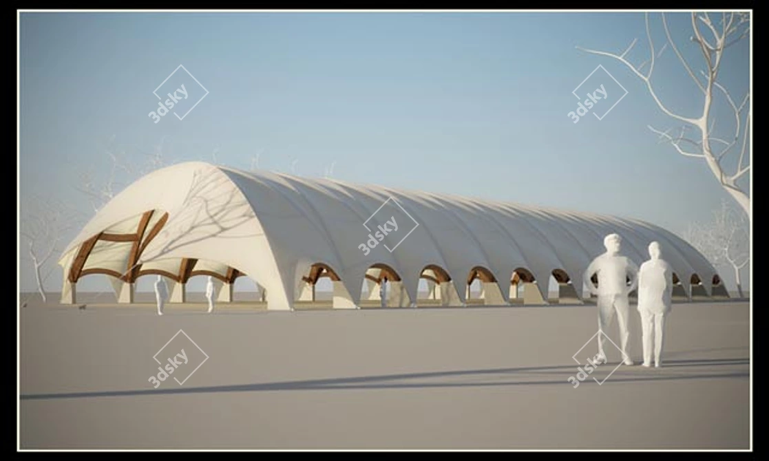 Title: Indoor Skating Rink Frame 3D model image 1