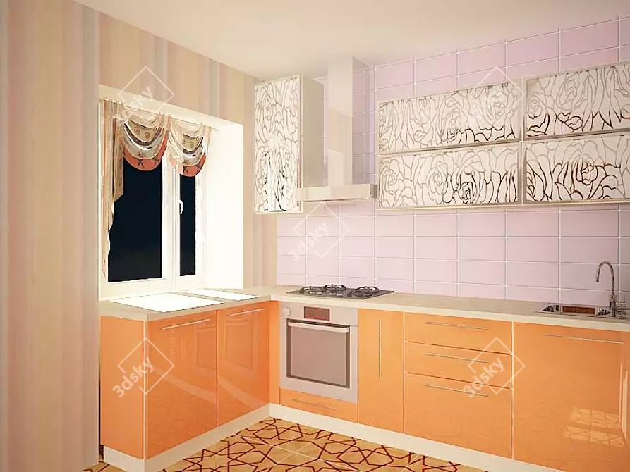 Painted Kitchen Facades 3D model image 1