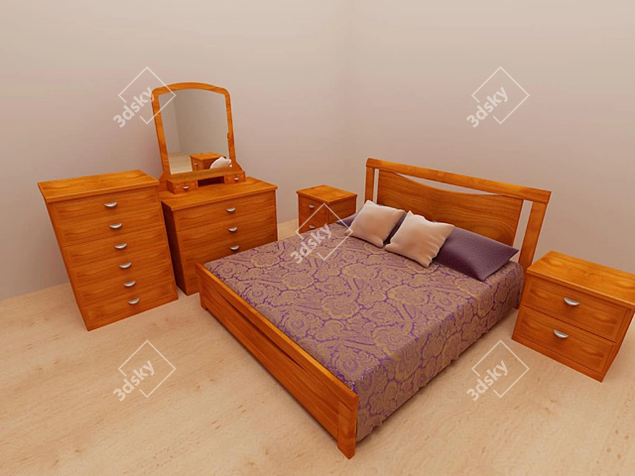 Title: Dreamy Haven: Luxe Bedroom 3D model image 1