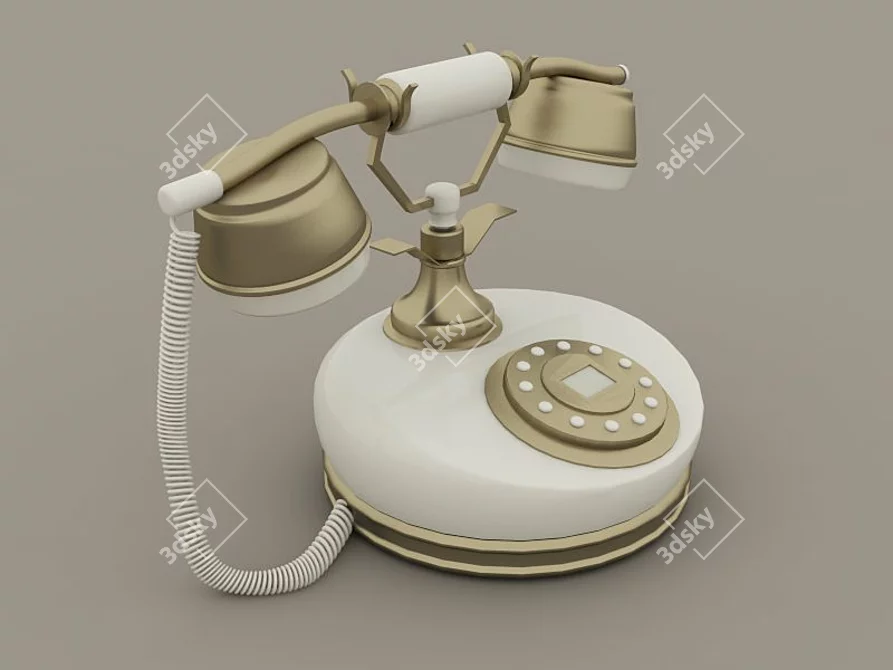 Vintage Cherry Telephone 3D model image 1