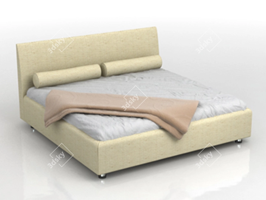 Premium Alpha Bed 3D model image 1