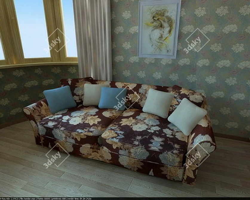 Elegant Scarlett Sofa: RoyBosh Collection 3D model image 1