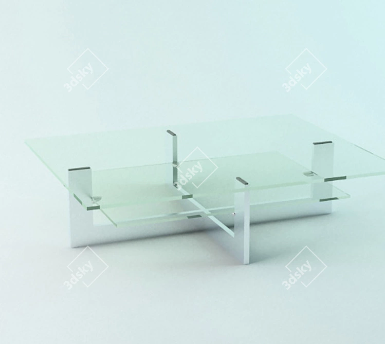 Sleek Glass Coffee Table 3D model image 1