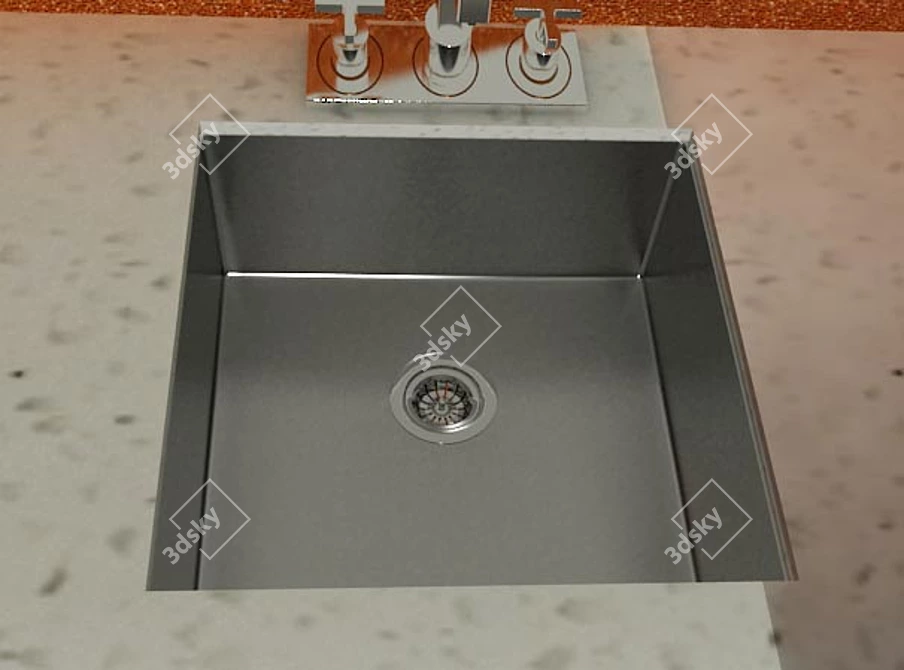 Undermount Kitchen Sink 3D model image 1