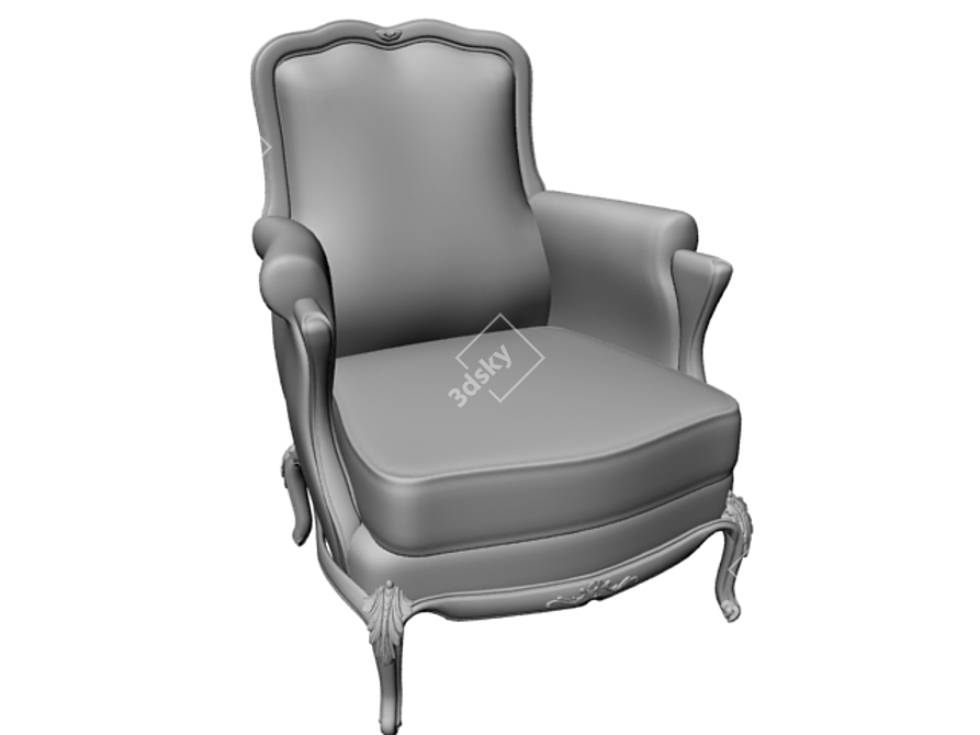 Elegant Comfort Armchair 3D model image 1