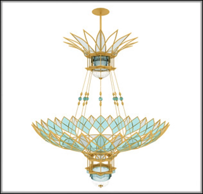 Vintage Vray Chandelier Replica 3D model image 1