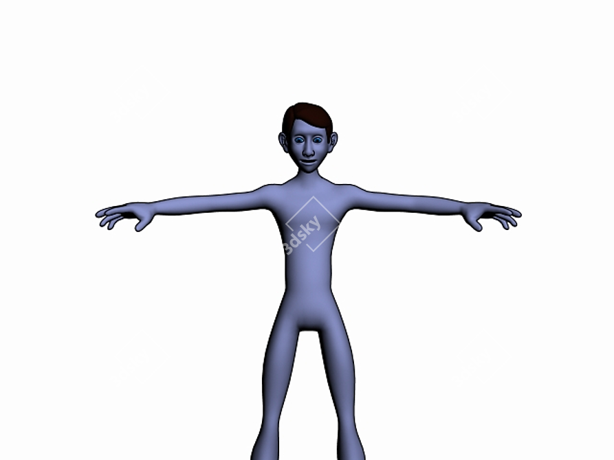 3D Character Model with Skinning & Morphing 3D model image 1