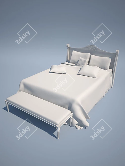 Elegant Molon Bed 3D model image 1