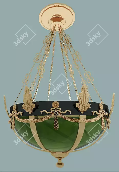 Emerald Pendant Chandelier 3D model image 1