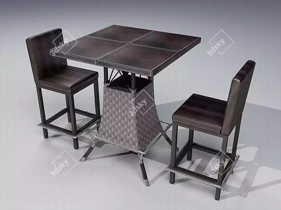 Title: Versatile Bar Table Set 3D model image 1