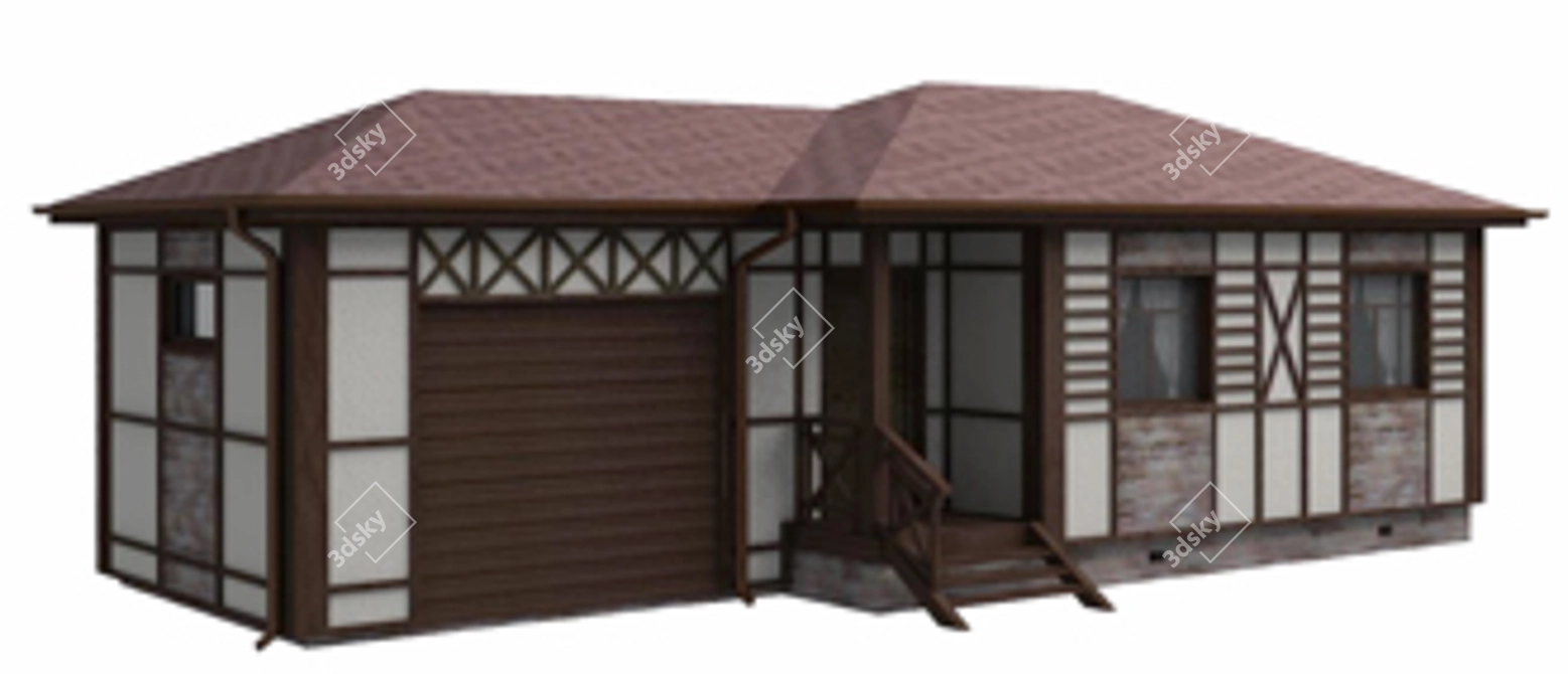 Fahverkovom Style House with Garage 3D model image 1