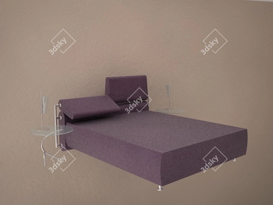 Escana 1 RS Bed Set - Stylish Design 3D model image 1