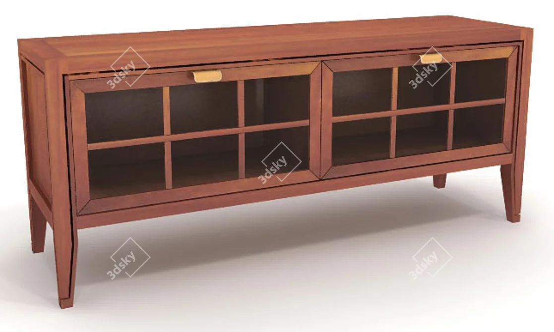 Glass Door Low Chest of Drawers 3D model image 1