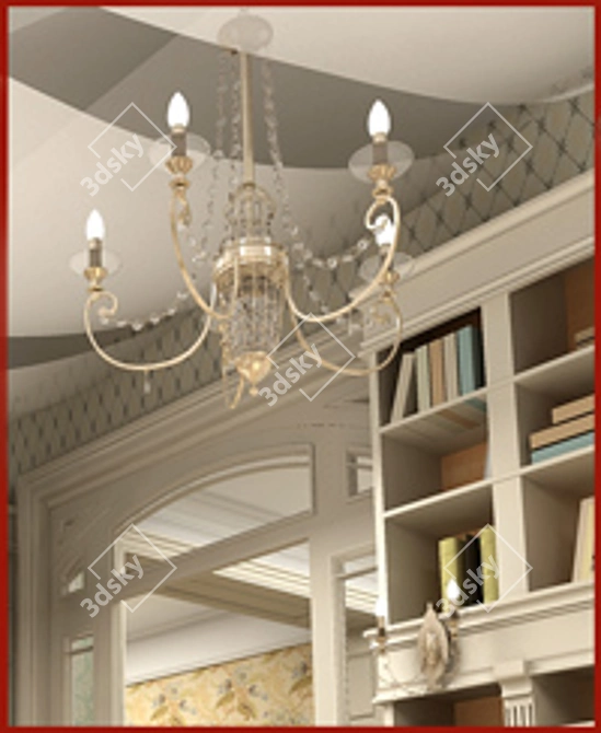 Elegant Massive Chandelier & Sconce 3D model image 1