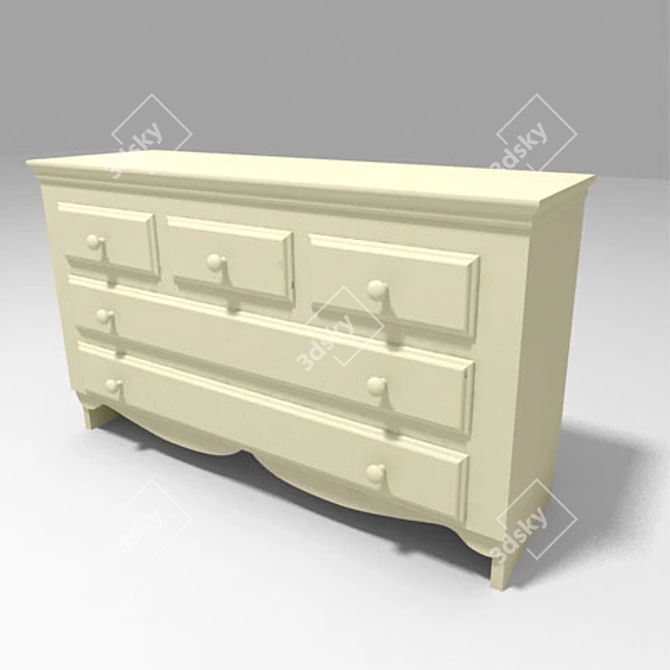 Classic Style Chest of Drawers 3D model image 1