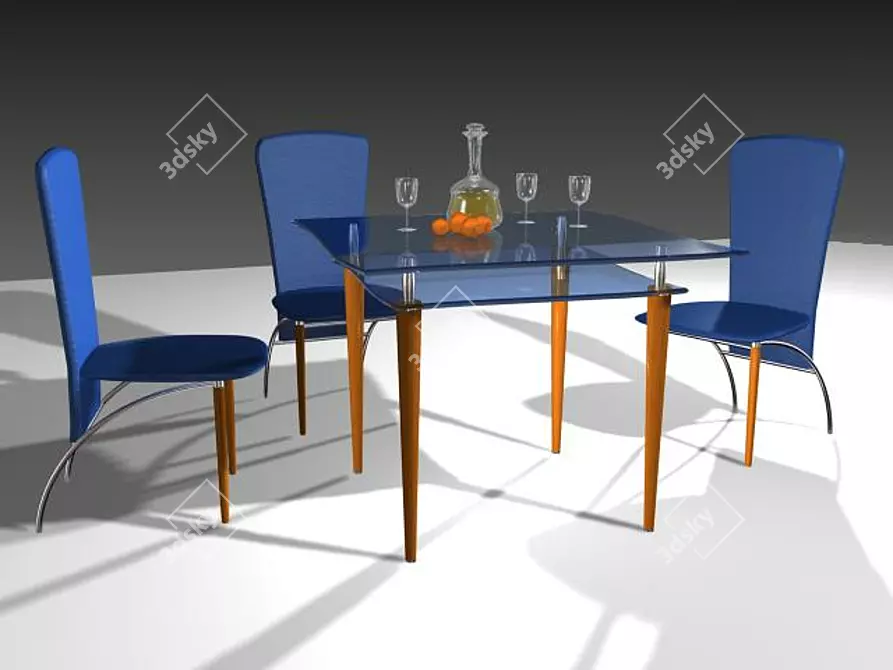 Elegant Table Set 3D model image 1