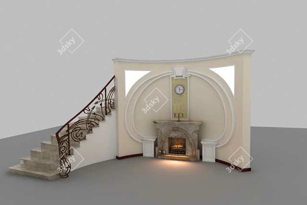 Versatile Fire and Stair Combo 3D model image 1