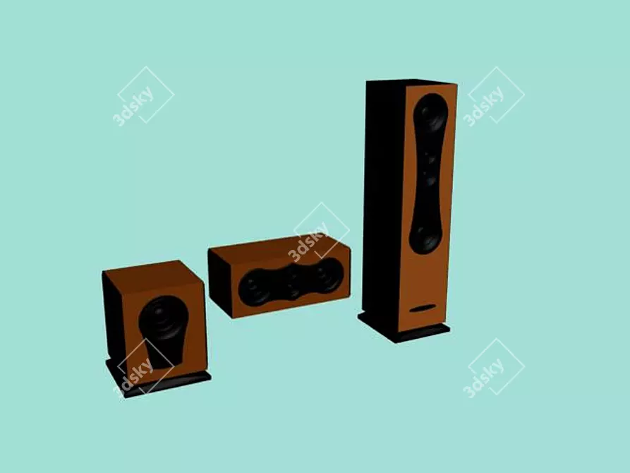 Zingali Column Speakers 3D model image 1