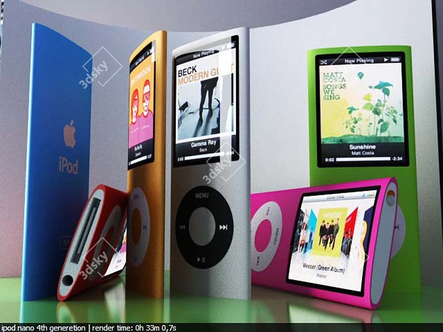 Apple iPod Nano 4th Gen: 6 Vivid Colors! 3D model image 1