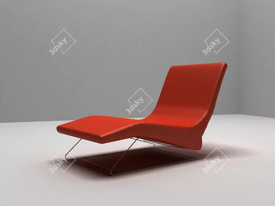 Modern Red Armchair 3D model image 1