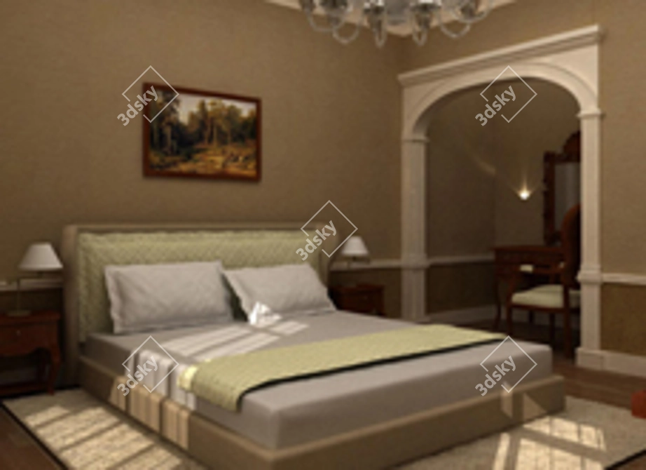 Cozy Restful Bed 3D model image 1