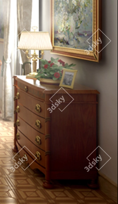Italian Style Chest of Drawers 3D model image 1