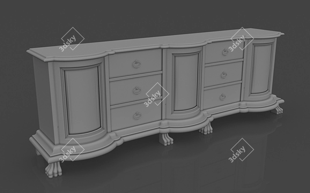 Sleek Grey Dirt-Resistant Chest 3D model image 1