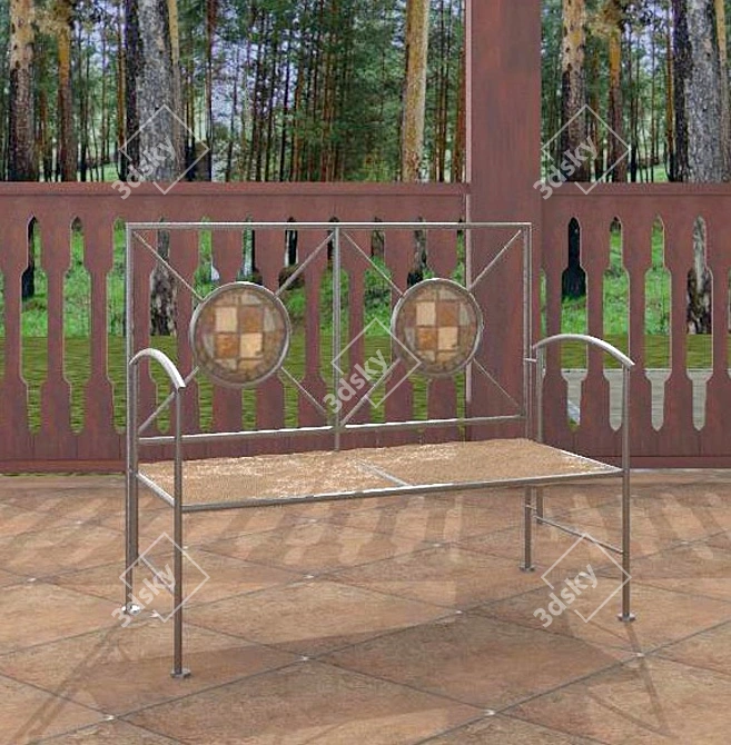 Title: Elegant Outdoor Iron Furniture 3D model image 1