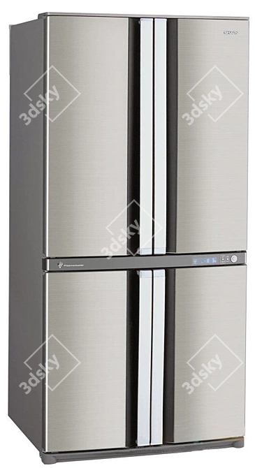 Sharp SJ-F77PCSL Refrigerator 3D model image 1