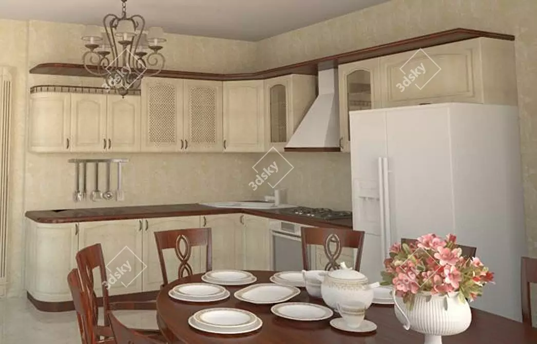 Elegant Evermotion Kitchen 3D model image 1