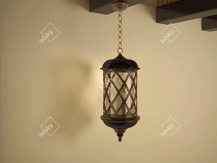 Title: Barrington Gate Pendant Lantern 3D model image 1