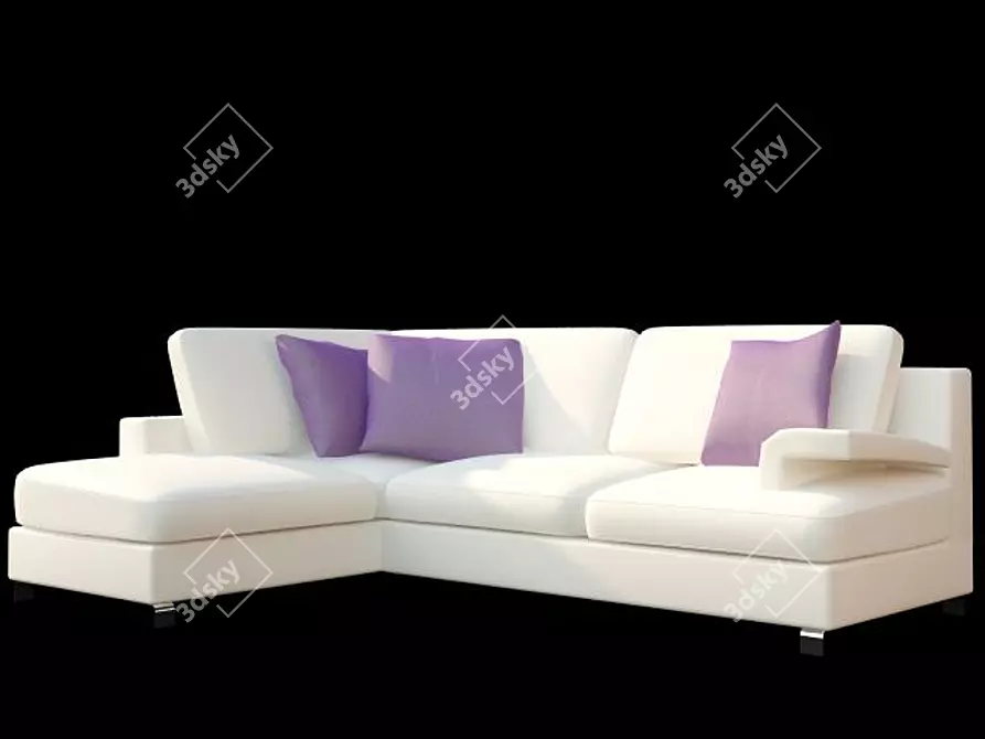 Elegant Charlie Sofa 3D model image 1