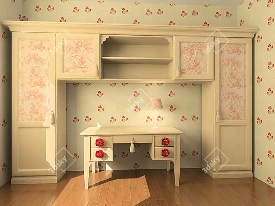 Halley Provence-Style Wall and Table: 135x65x77 Size 3D model image 1