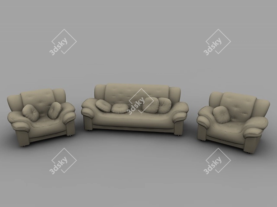 Title: Modern Country Home Soft Furnishings 3D model image 1